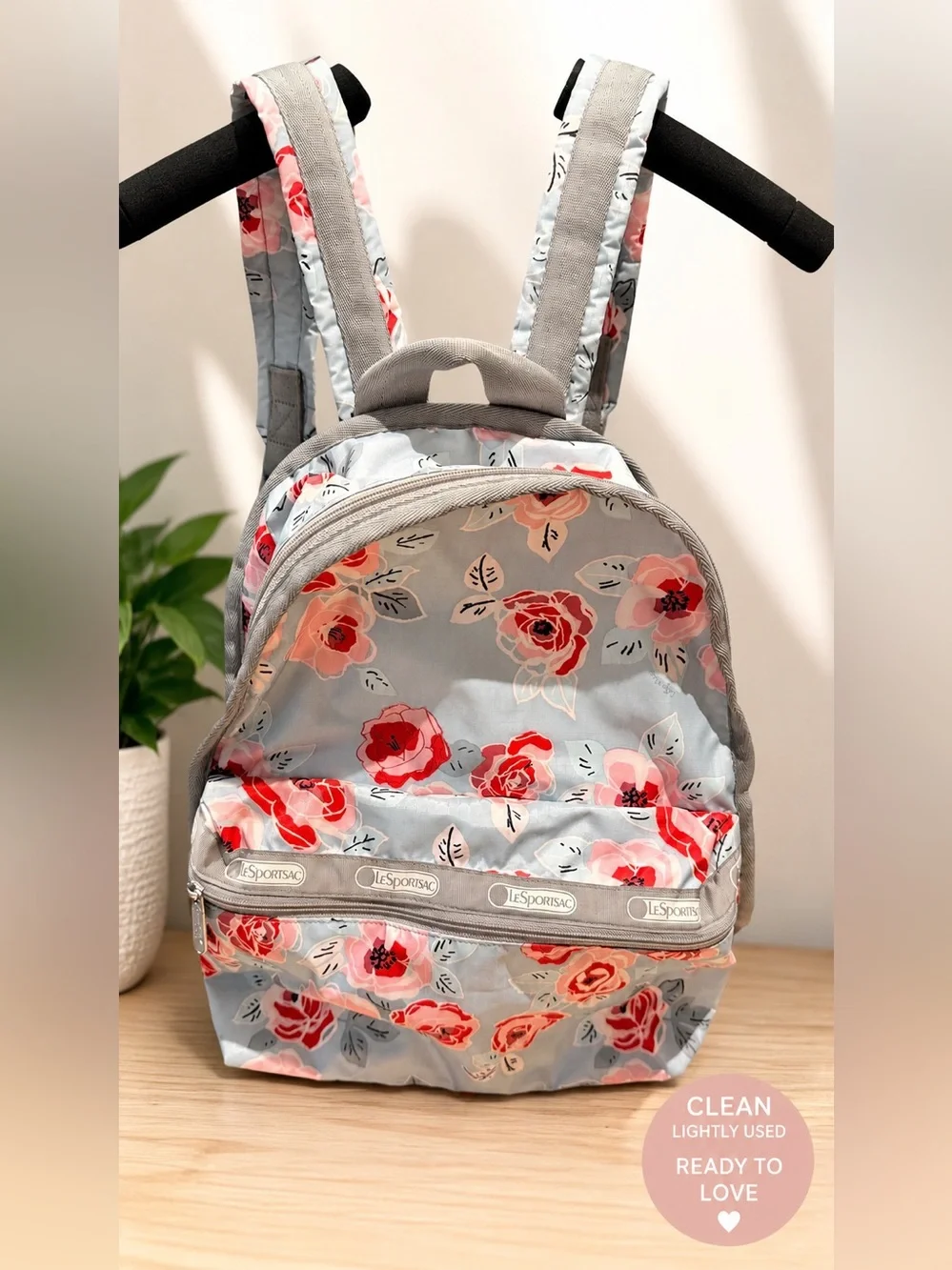 Lesportsac Garden Rose Sky Blue Backpack